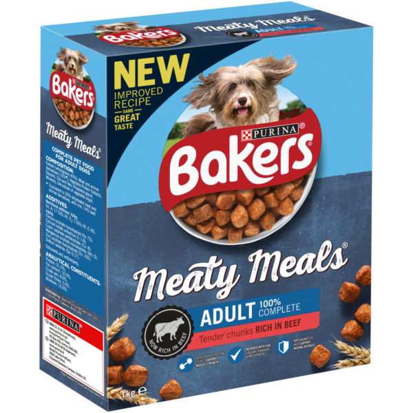 Bakers Complete Adult Meaty Meals Beef 1kg