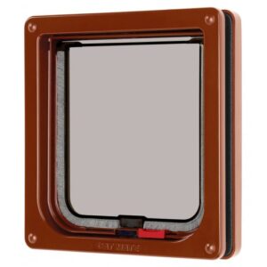 Lockable Cat Flap Brown 16.5x17.4cm