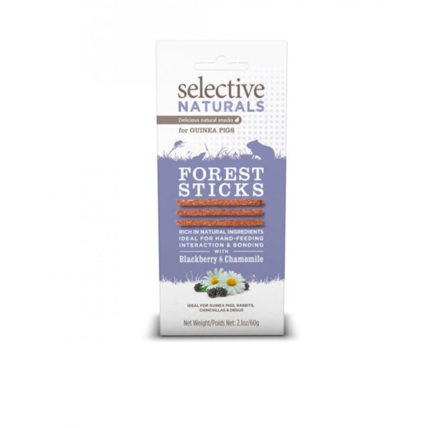 Selective Naturals Forest Sticks With Blackberry & Chamomile - For Guinea Pigs (60g)