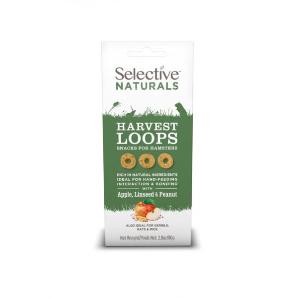 Selective Naturals Harvest Loops With Apple, Lineseed & Peanut - For Hamsters (80g)