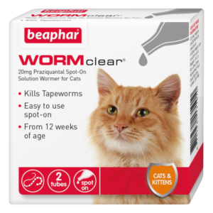 Beaphar Wormclear Spot On Wormer For Cats 2 Pipette