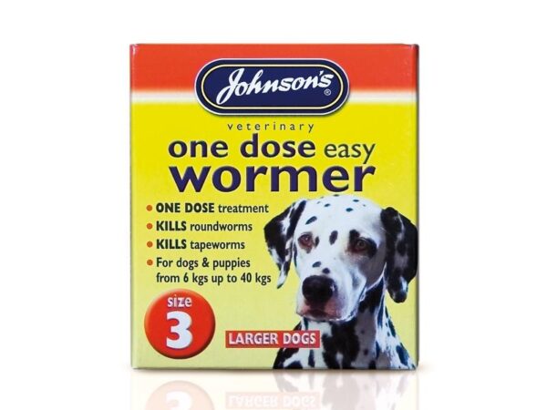 Johnson’s Veterinary Dog Easy Dose Wormer Tablets – Size 3 (Large)