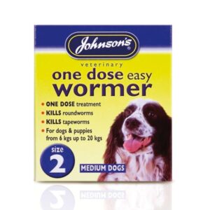 Johnson’s Veterinary Dog Easy Dose Wormer Tablets – Size 2 (Medium)