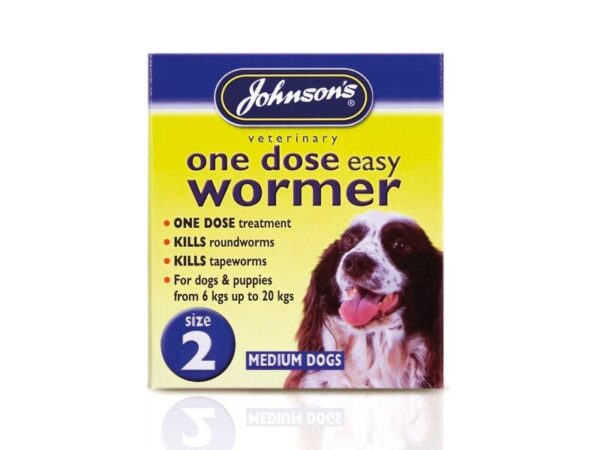 Johnson’s Veterinary Dog Easy Dose Wormer Tablets – Size 2 (Medium)