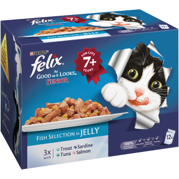 Felix As Good As It Looks Senior Fish 12X100G