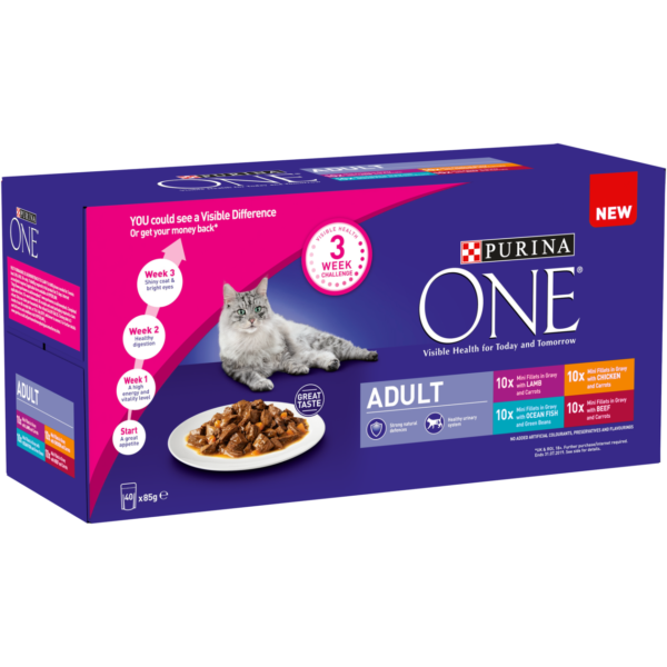 Purina One Adult Cat Mixed Variety Selection in Gravy 40x85G