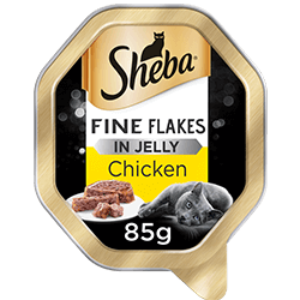 Sheba Tray Fine Flakes With Chicken In Jelly 85g