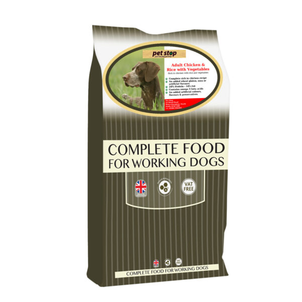 Pet Stop Premium Working Chicken, Rice & Veg 15kg