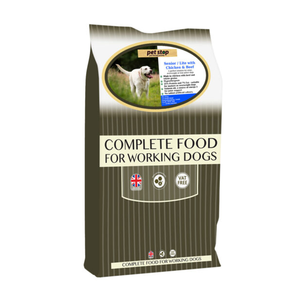 Pet Stop Premium Working Senior/Lite Chicken & Beef 15kg