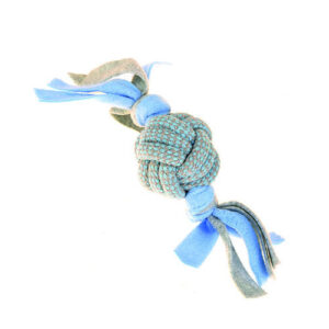 Happy Pet Little Rascals Fleecy Rope Ball Tugger Blue