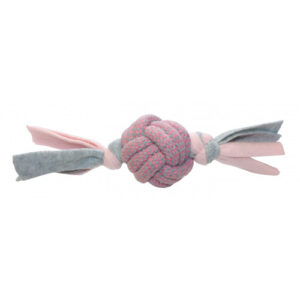 Happy Pet Little Rascals Fleecy Rope Ball Tugger Pink