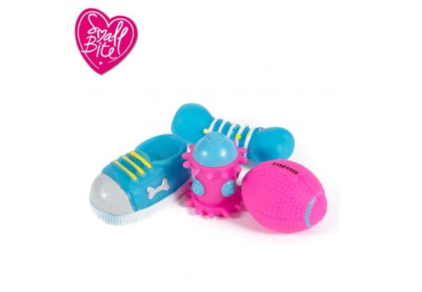 Ancol Small Bite Puppy Vinyl Selection Assorted 8cm 4pk