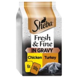 Sheba Fresh & Fine - Chicken & Turkey In Gravy (6x50g)