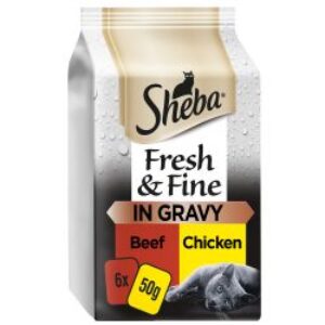 Sheba Fresh & Fine - Beef & Chicken In Gravy (6x50g)