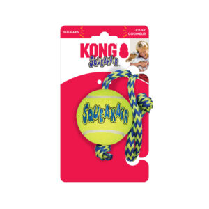 KONG SqueakAir Ball With Rope - Medium