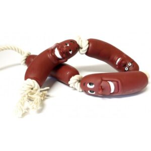 Classic Vinyl Sausage On A Rope Tug Toy (660mm)