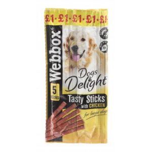 Webbox Dogs Delight For Large Dogs - Chicken Flavour (5 Sticks)