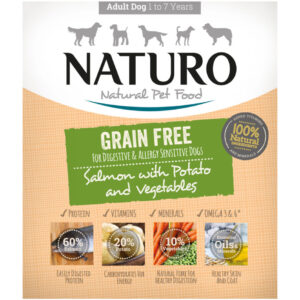 Naturo Adult Dog Tray Grain Free - Salmon, Potato & Veg (400g)