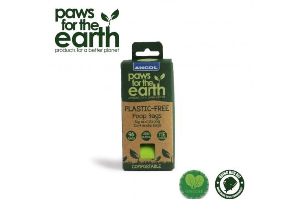 Ancol Paw For The Earth Plastic Free Poop Bags - Refill Pack (8x12)