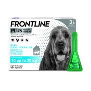 Frontline Plus Spot On - Medium Dog 10-20kg (3 Pipettes)