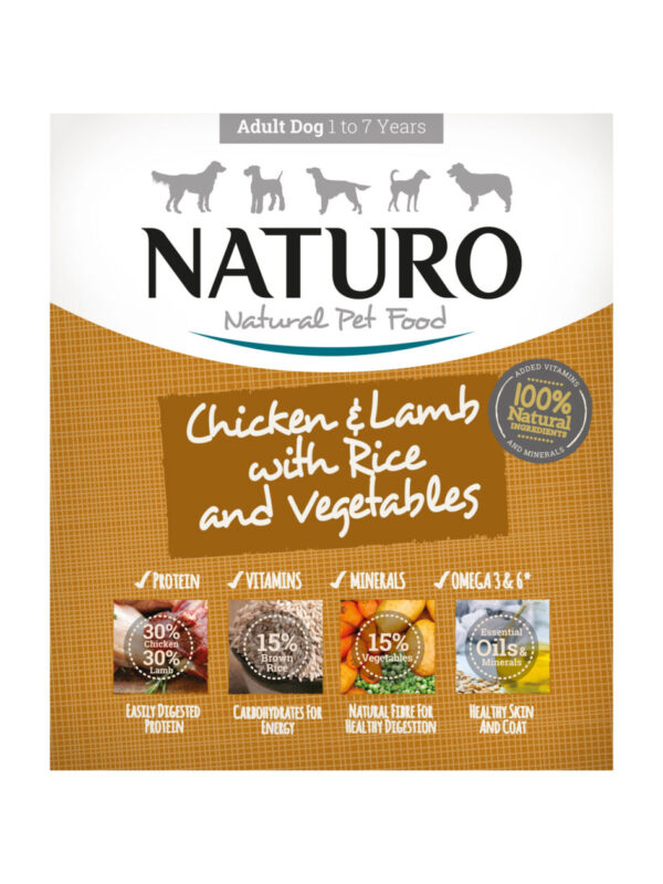 Naturo Adult Dog Tray - Chicken, Lamb, Rice & Veg (400g)