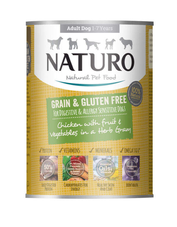 Naturo Adult Dog Cans - Chicken & Sweet Potato (390g)