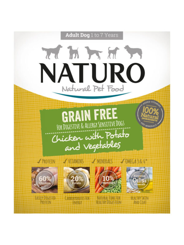 Naturo Adult Dog Tray Grain Free - Chicken, Potato & Veg (400g)