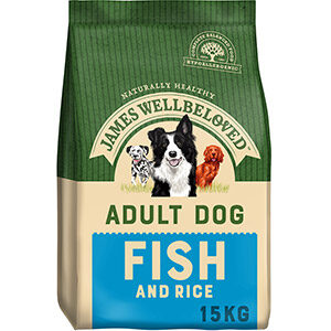 James Wellbeloved Adult Dog Maintenance - Fish & Rice Kibble (15kg)