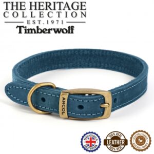 Ancol Timberwolf Leather Collar - Blue