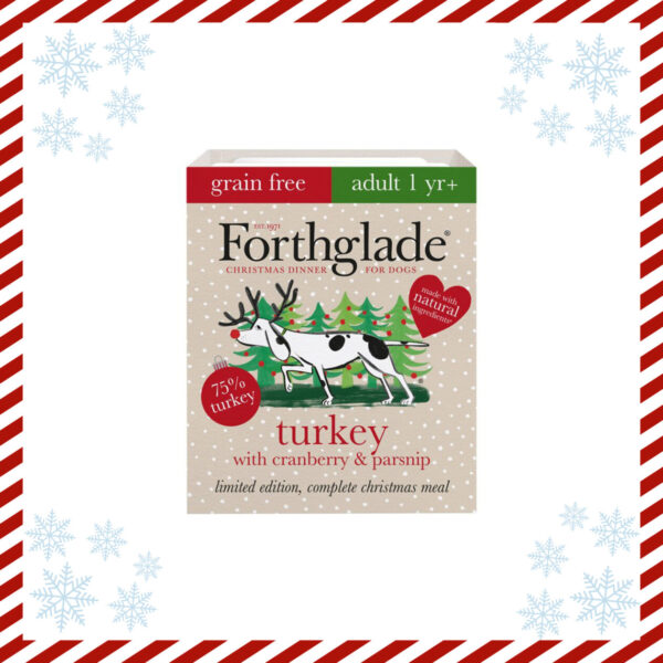 Forthglade Christmas Turkey With Cranberry & Parsnip Complete Grain Free Meal (395g)