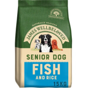 James Wellbeloved Adult Dog Senior - Fish & Rice Kibble (15kg)