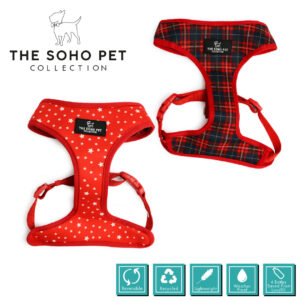 Ancol Soho Pet Collection Patterned Harness - Tartan/Star