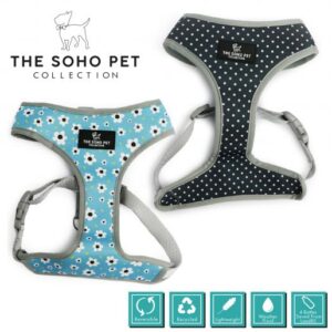 Ancol Soho Pet Collection Patterned Harness - Daisy/Polka Dot