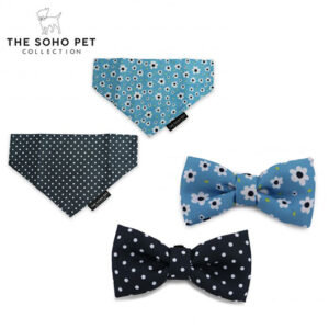 Ancol Soho Pet Collection Patterned Bandana/Bow Tie - Daisy/Polka