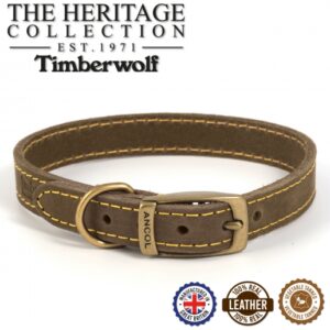 Ancol Timberwolf Leather Collar - Sable