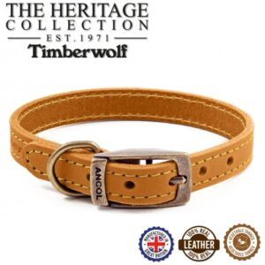 Ancol Timberwolf Leather Collar - Mustard