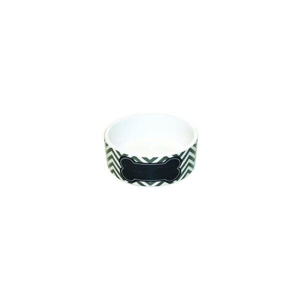 Happy Pet Chevron Pet Bowl Grey