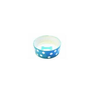 Happy Pet Polka Dot Pet Bowl - Blue