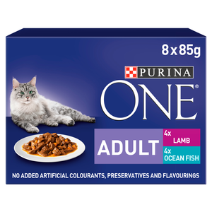 Purina One Adult Cat - Mini Fillets In Gravy Ocean Fish & Lamb (8x85g)