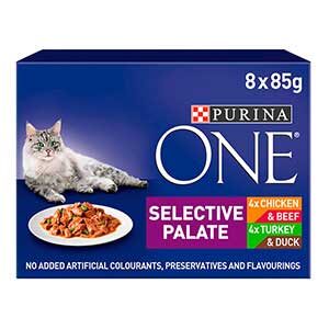 Purina One Adult Cat - Mini Fillets In Gravy Selective Palate (8x85g)