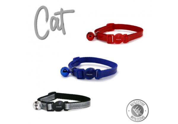 Ancol Safety Buckle Reflective Gloss Cat Collar