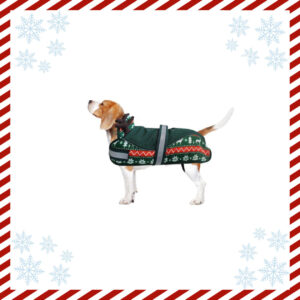 AniMate Padded Christmas Reindeer Dog Coat - Green