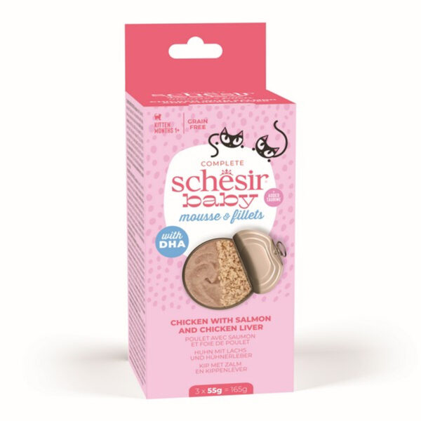 Schesir Baby M&S Kitten Chicken/Salmon 3X55g
