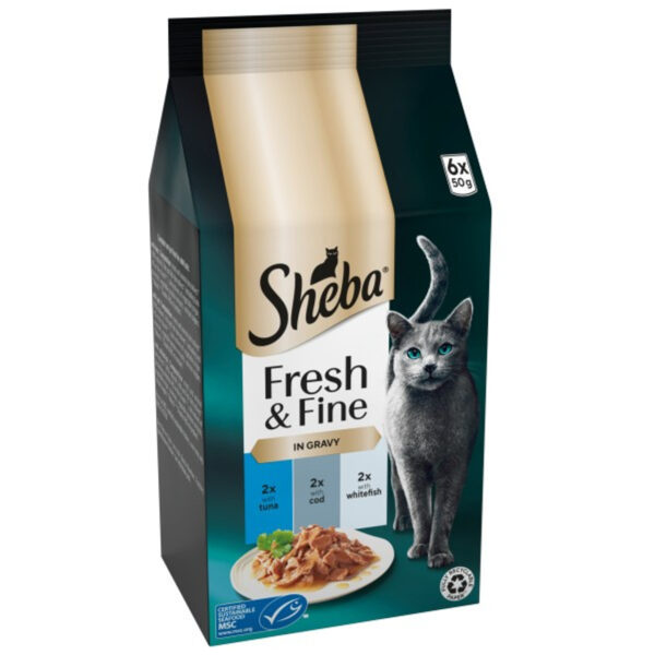 Sheba Fresh & Fine - Tuna & Cod In Gravy (6x50g)