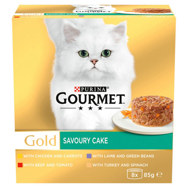 Gourmet Gold Adult Savoury Cake Meat and Veg Multipack 8x85g