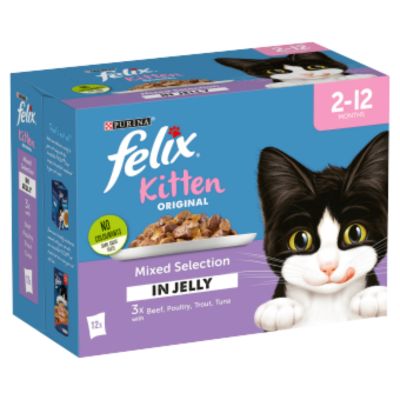 Felix Kitten Food Mixed Beef In Jelly 12X100G Pet Stop Direct