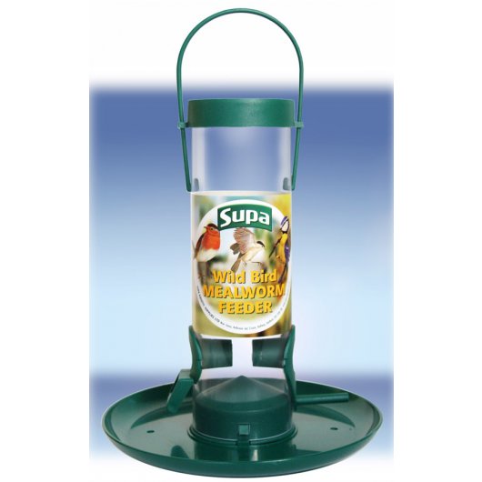 Supa Plastic 2 Port Mealworm Feeder & Tray Green 20cm (8")