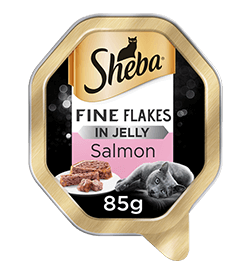 Sheba Tray Fine Flakes With Salmon In Jelly 85g