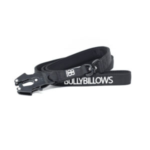 BullyBillows 3cm Swivel Combat Dog Lead - Black (1.4m)