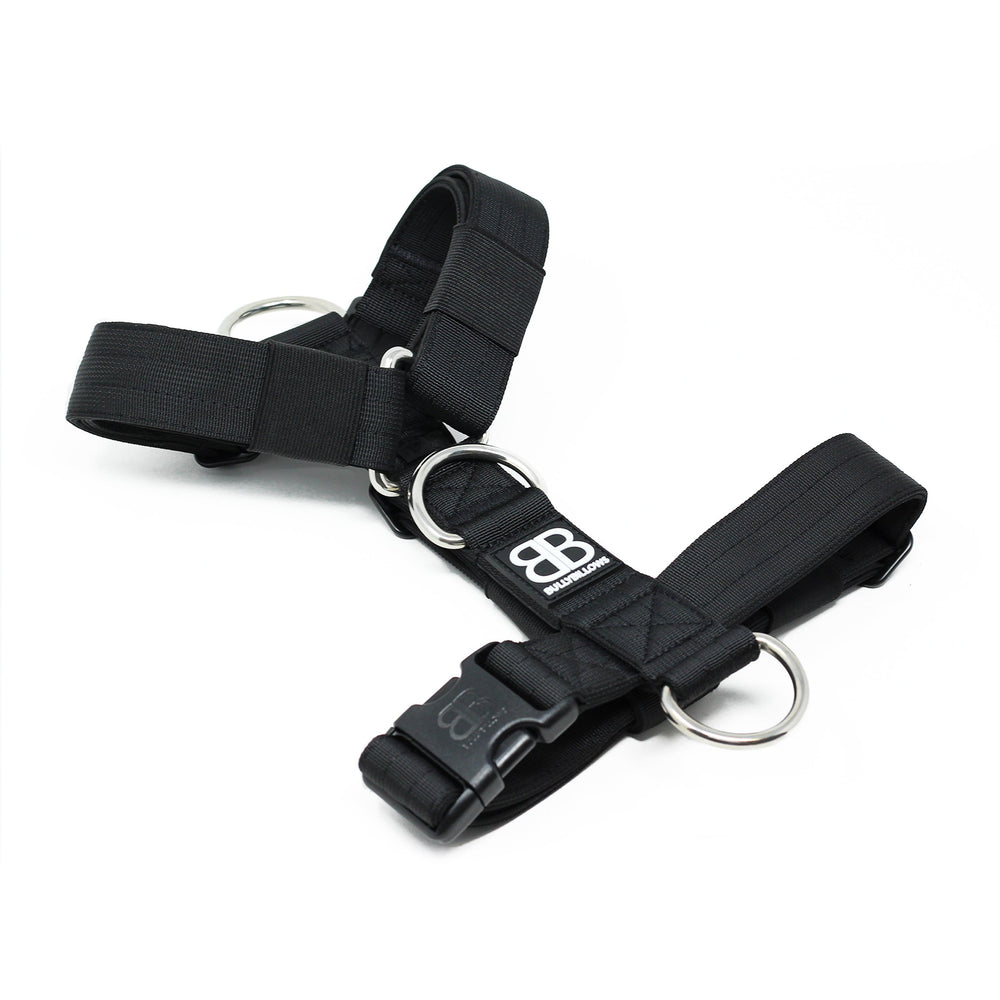 BullyBillows Tri Anti Pull Harness Black Pet Stop Direct
